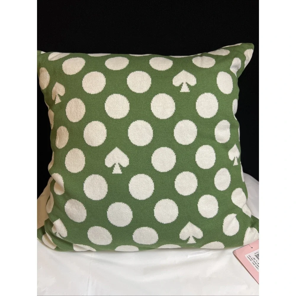 Kate Spade Of New York Green Polka Dot Throw Pillow 18 X 18